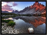 Włochy, Góry, Góra Paternkofel, Dolomity, Jezioro Laghi dei Piani, Roślinność, Chmury