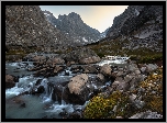 Góry Skaliste, Pasmo górskie, Wind River Range, Rzeka, Dinwoody Creek, Wyoming, Stany Zjednoczone