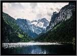 Austria, Góry Dachstein, Jezioro, Gosauseen, Zielone, Lasy