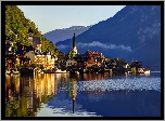 Hallstatt, Jezioro, Statki, Masyw, Górski, Alpy, Austria