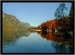 Jezioro Bohinj, Słowenia, Jesień, Odbicie