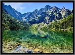 Polska, Góry, Tatry, Jezioro, Morskie Oko, Drzewa