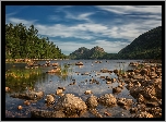 Stany Zjednoczone, Stan Maine, Park Narodowy Acadia, Jezioro Jordan Pond, Kamienie, Góry, Bubble Mountains