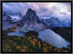 Kanada, Alberta, Góry Skaliste, Mount Assiniboine, Lasy, Jeziora, Jezioro Magog