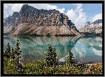 Kanada, Prowincja Alberta, Park Narodowy Banff, Jezioro Bow Lake, Góra Crowfoot Mountain, Roślinność