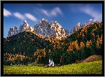 Kościół św. Jana, Las, Dolina Val di Funes, Masyw Odle, Góry, Dolomity, Włochy