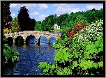 Park, Mostek, Stourhead, Anglia