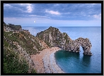 Anglia, Hrabstwo Dorset, Morze, Wybrzeże Jurajskie, Skały, Plaża, Łuk skalny, Durdle Door