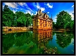 Zamek w Azay le Rideau, Azay, Francja, Rzeka Indre