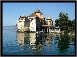 Zamek, Chillon, Montreux, Szwajcaria, Jezioro