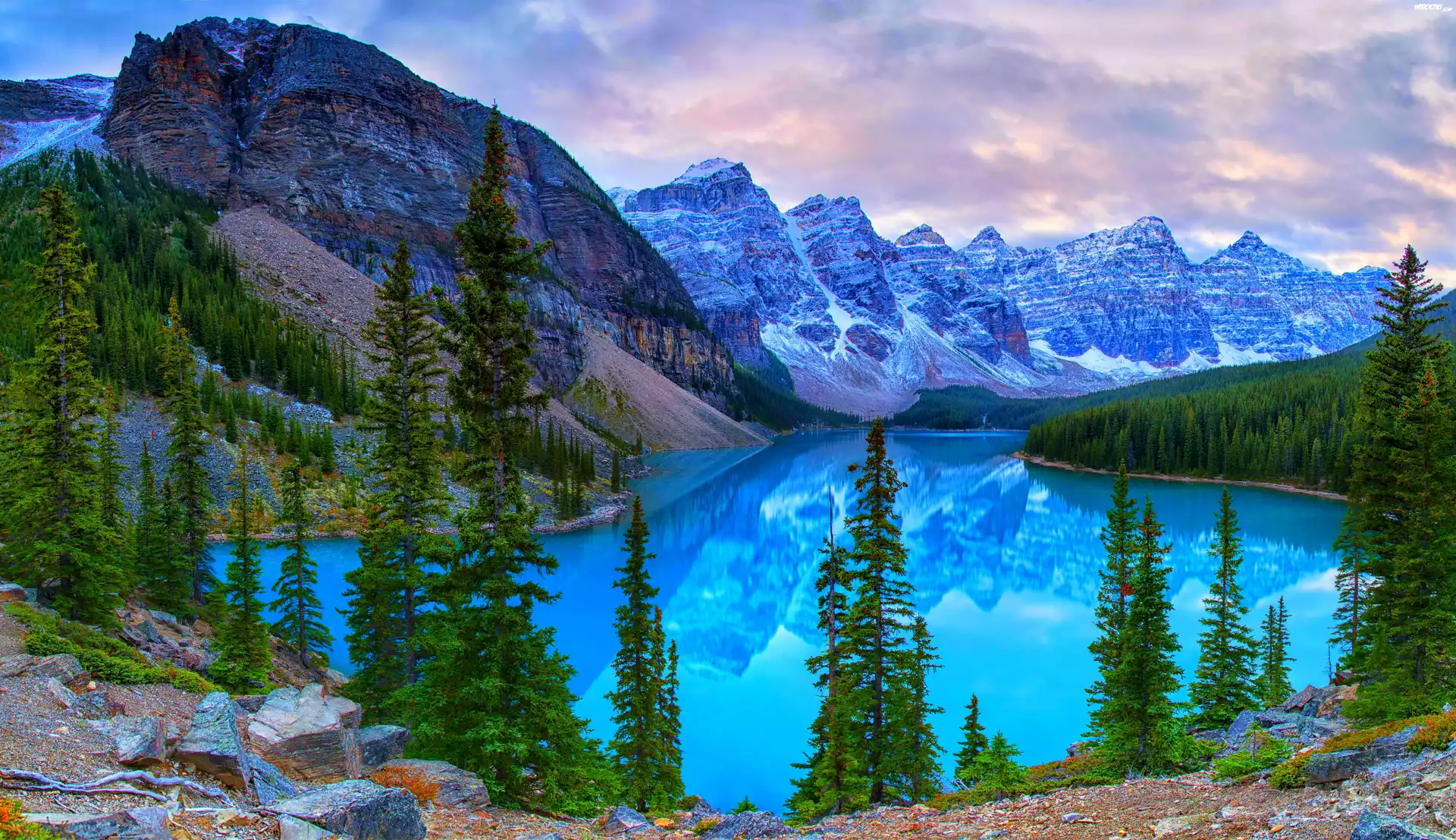 Góry, Jezioro Moraine Lake, Park Narodowy Banff, Prowincja Alberta, Kanada